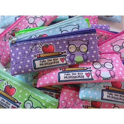 25 Estojos Slim Personalizado Professores Tamanho 19x7