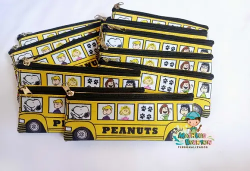 25 Estojos Slim Personalizado Snoopy Tamanho 19x7