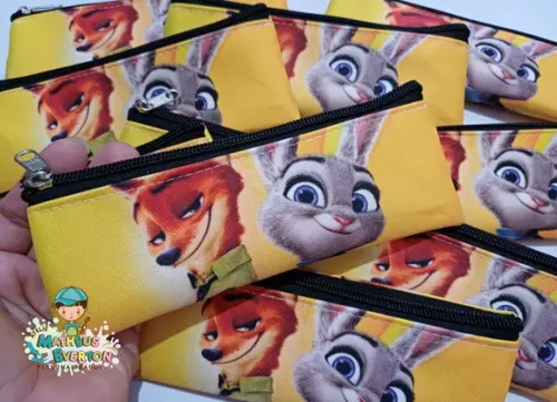 25 Estojos Slim Personalizado Zootopia Tam: 19x7
