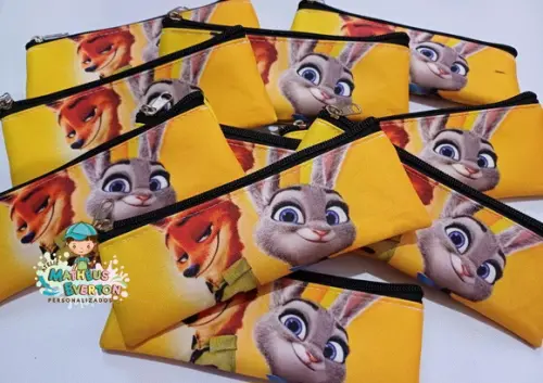 25 Estojos Slim Personalizado Zootopia Tam: 19x7