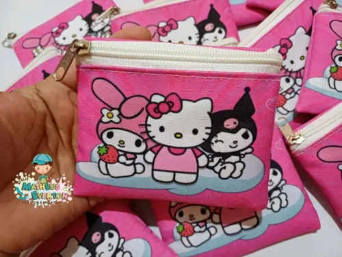 25 Porta Moedas Hello Kitty Tamanho: 10x12cm