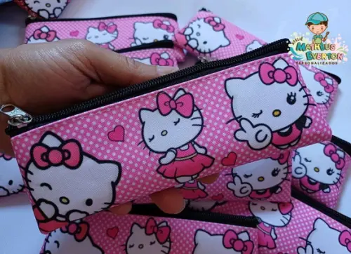 30 Estojos Slim Personalizado Hello Kitty Tam: 19x7cm