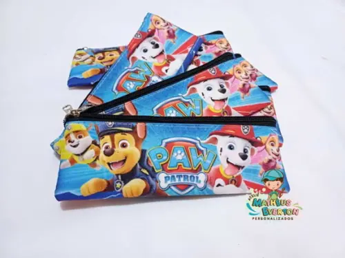 30 Estojos Slim Personalizado Patrulha Canina Tam: 19x7
