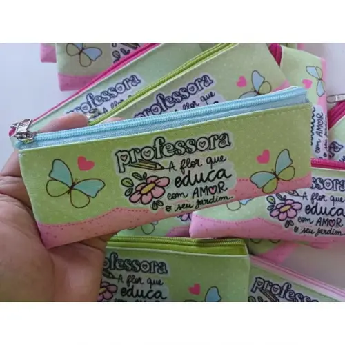 30 Estojos Slim Personalizado Professores Tamanho 19x7