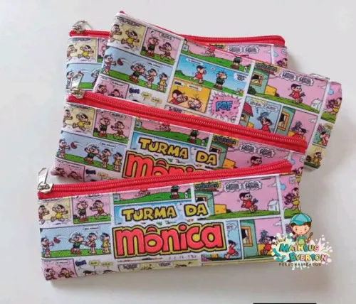 30 Estojos Slim Personalizado Turma da Mônica Tatamanho 19x7