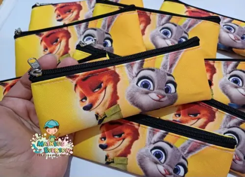30 Estojos Slim Personalizado Zootopia Tam: 19x7