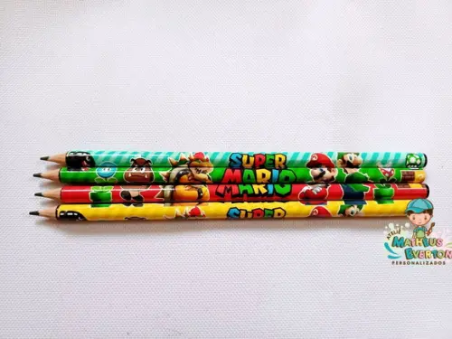 30 Lápis Personalizado Super Mário Bros
