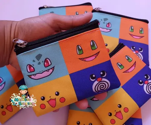30 Porta Moedas Pokémon Tamanho: 10x12cm