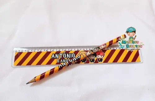 35 Kits Lápis e Régua Personalizado Harry Potter