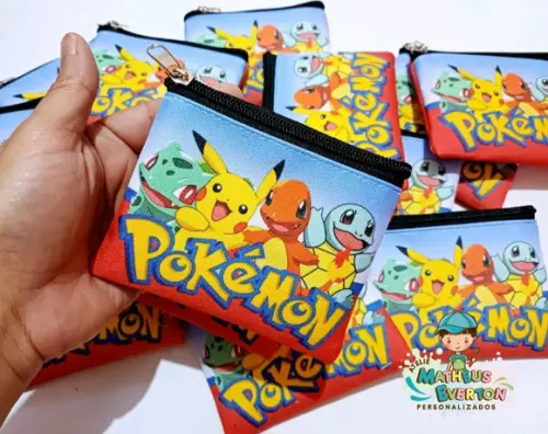 35 Porta Moedas Pokémon Tamanho: 10x12cm