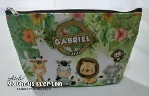 35necessaire Personalizada Safari Baby ( Faço Tds os Temas )