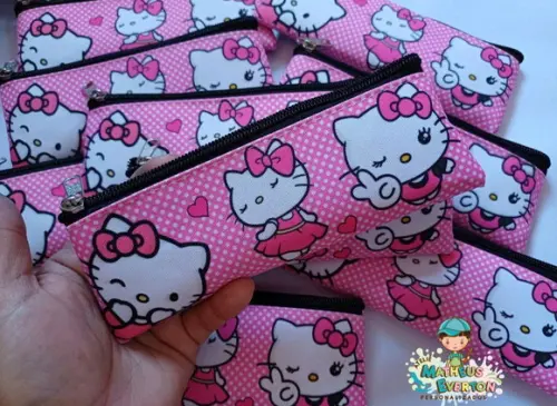 40 Estojos Slim Personalizado Hello Kitty Tam: 19x7cm