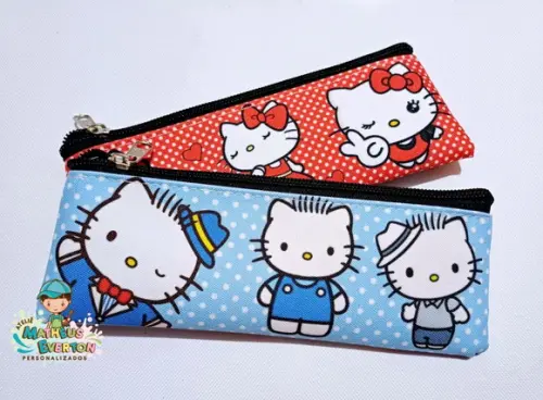 40 Estojos Slim Personalizado Hello Kitty Tam: 19x7cm