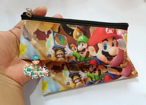 40 Estojos Slim Personalizado Super Mario Bros Tam: 19x7cm