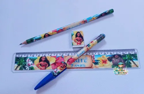40 Kits Lápis, Caneta,regua e Borracha Moana