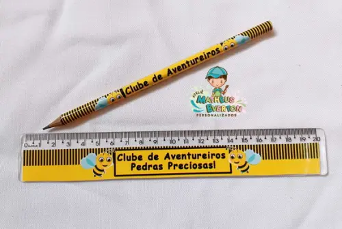 40 Lápis + 40 Réguas Personalizado Abelinha