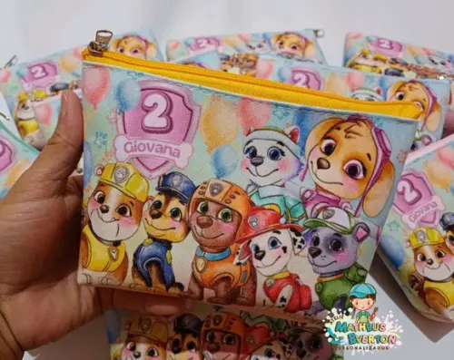 40 Necessaires Personalizada Patrulha Canina Aquarelada