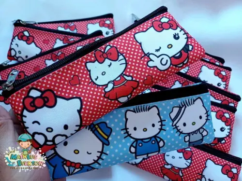 45 Estojos Slim Personalizado Hello Kitty Tam: 19x7cm