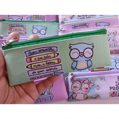 45 Estojos Slim Personalizado Professores Tamanho 19x7
