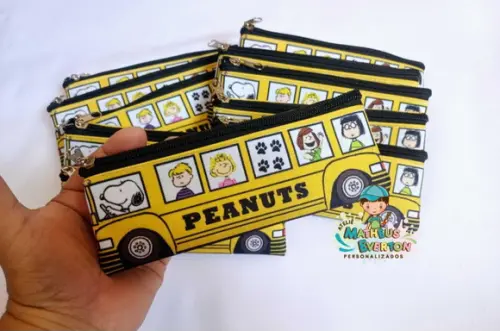 45 Estojos Slim Personalizado Snoopy Tamanho 19x7