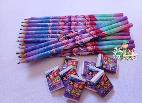 45 Kits Lápis e Borracha Personalizado Guerreiras do K-pop
