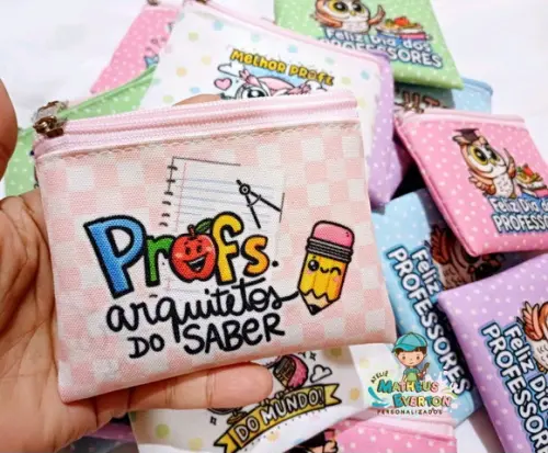 45 Porta Moedas Personalizado Dia dos Professores