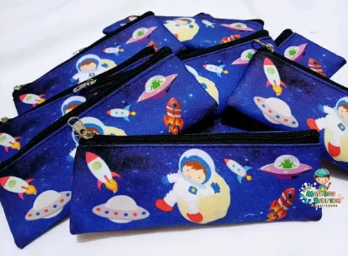 50 Estojos Slim Personalizado Astronauta Tamanho 19x7