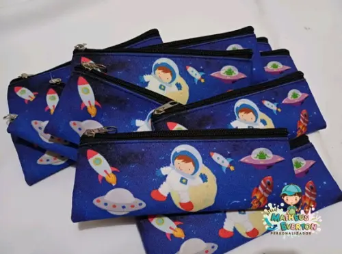 50 Estojos Slim Personalizado Astronauta(espaço)tamanho 19x7