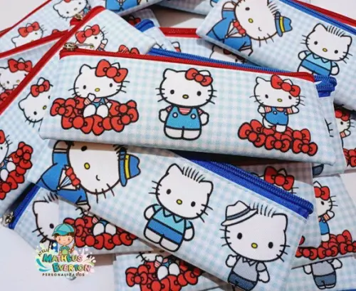 50 Estojos Slim Personalizado Hello Kitty Tam: 19x7cm