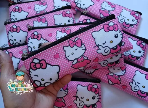 50 Estojos Slim Personalizado Hello Kitty Tam: 19x7cm