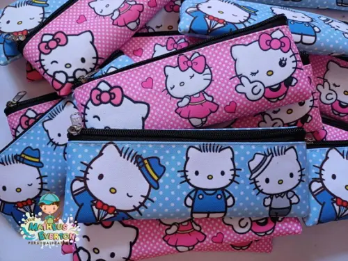 50 Estojos Slim Personalizado Hello Kitty Tam: 19x7cm