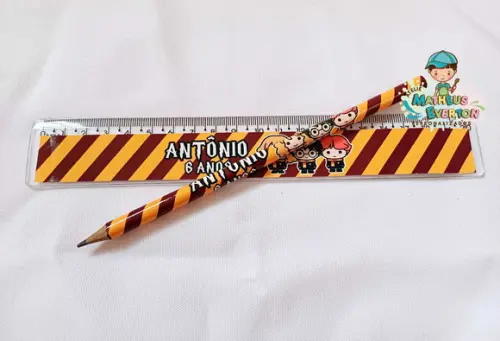50 Kits Lápis e Régua Personalizado Harry Potter