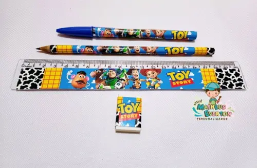 50 Kits Lápis, Caneta,regua e Borracha Toy Story
