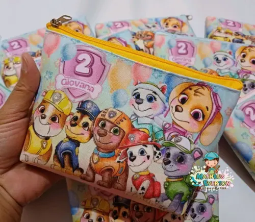 50 Necessaires Personalizada Patrulha Canina Aquarelada