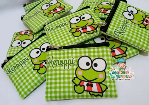 50 Porta Moedas Keroppi Tamanho: 10x12cm