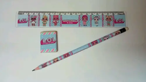 60 Kit Lapis E Regua Borracha Personalizado Lol Surprinse