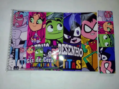 65 Caderno de Desenho e Giz de c Personalizado Jovens Titãs