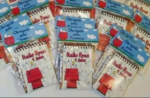 80 Bloquinho + Mini Lapis Personalizado Snoopy