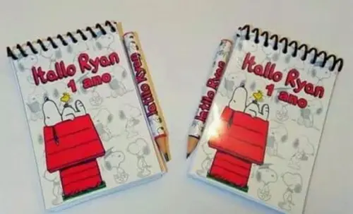80 Bloquinho + Mini Lapis Personalizado Snoopy