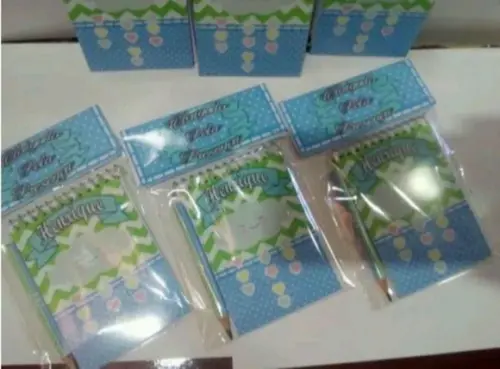 Bloquinho Personalizado Chuva De Benção + Mini Lápis