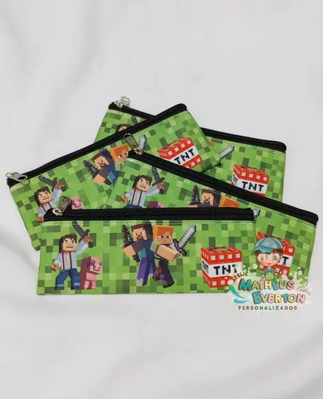 Estojo Slim Personalizado Minecraft Tam: 19x7