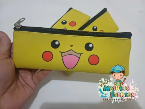 Estojo Slim Personalizado Pikachu (pokémon) Tamanho 19x7