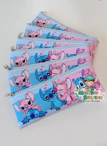 Estojo Slim Personalizado Stitch Tamanho 19x7