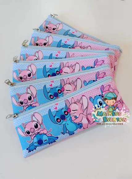 Estojo Slim Personalizado Stitch Tamanho 19x7