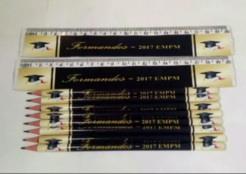 Kit 30 Lápis E Régua Personalizado Formados