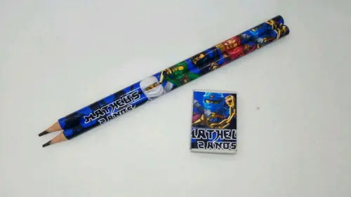 Lapis Borracha Personalizado Tema Ninjago