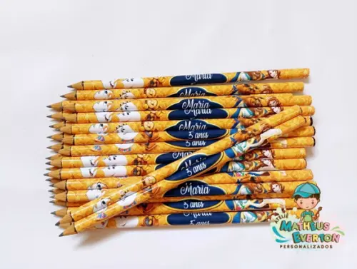 Lápis Personalizado Tema Bela e a Fera