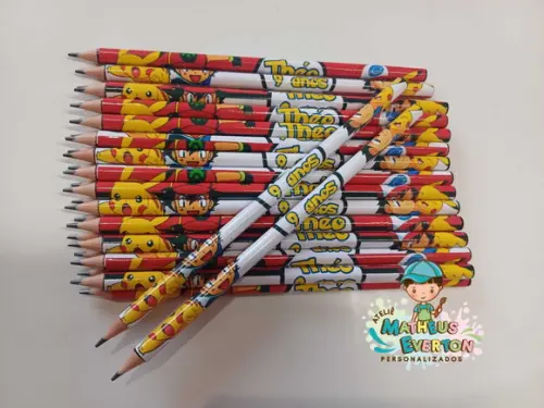 Lápis Personalizado Tema Pokémon
