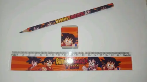 Lápis Regua e Borracha Dragon Boll