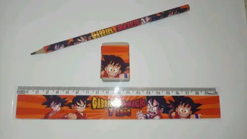 Lápis Regua e Borracha Dragon Boll